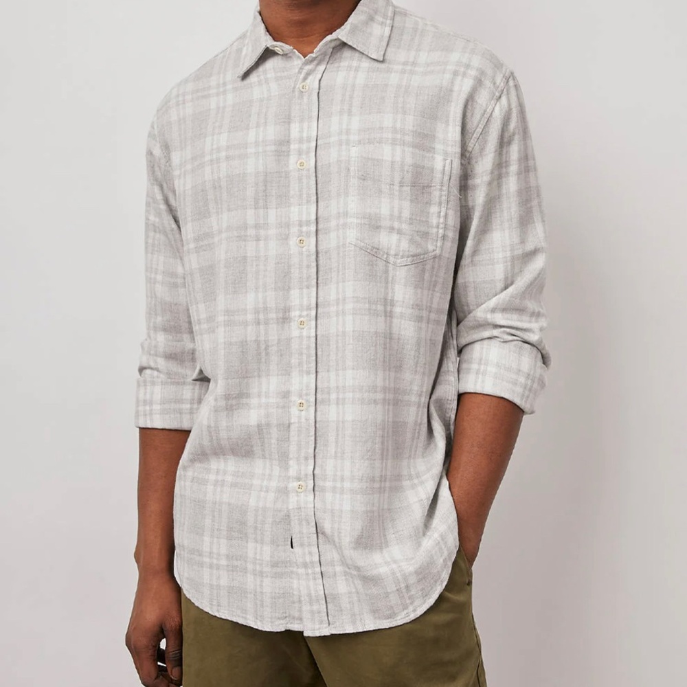 NWT Rails - Lennox Men's Plaid Button-Up Shirt - Gray